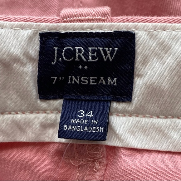 J.Crew Pink 7" Flex Chino Shorts Size 34 Flat Front Cotton Summer Casual Preppy - Picture 7 of 14